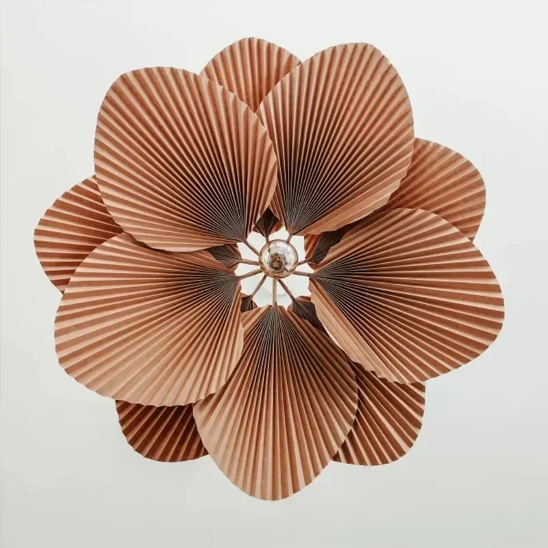 2026 WinfordoFlower Leaf Shape Hanging Chandelier Light Paper Pendant Lamp For Restaurant Kitchen BedroomDining Room Home Decor
