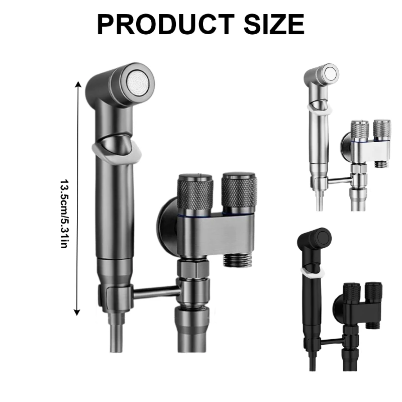 Handheld Bidet Sprayer with Double Outlet Valves Bidet Attachment Toilet Bidet Faucet Sprayer Shower Easy to Installatio