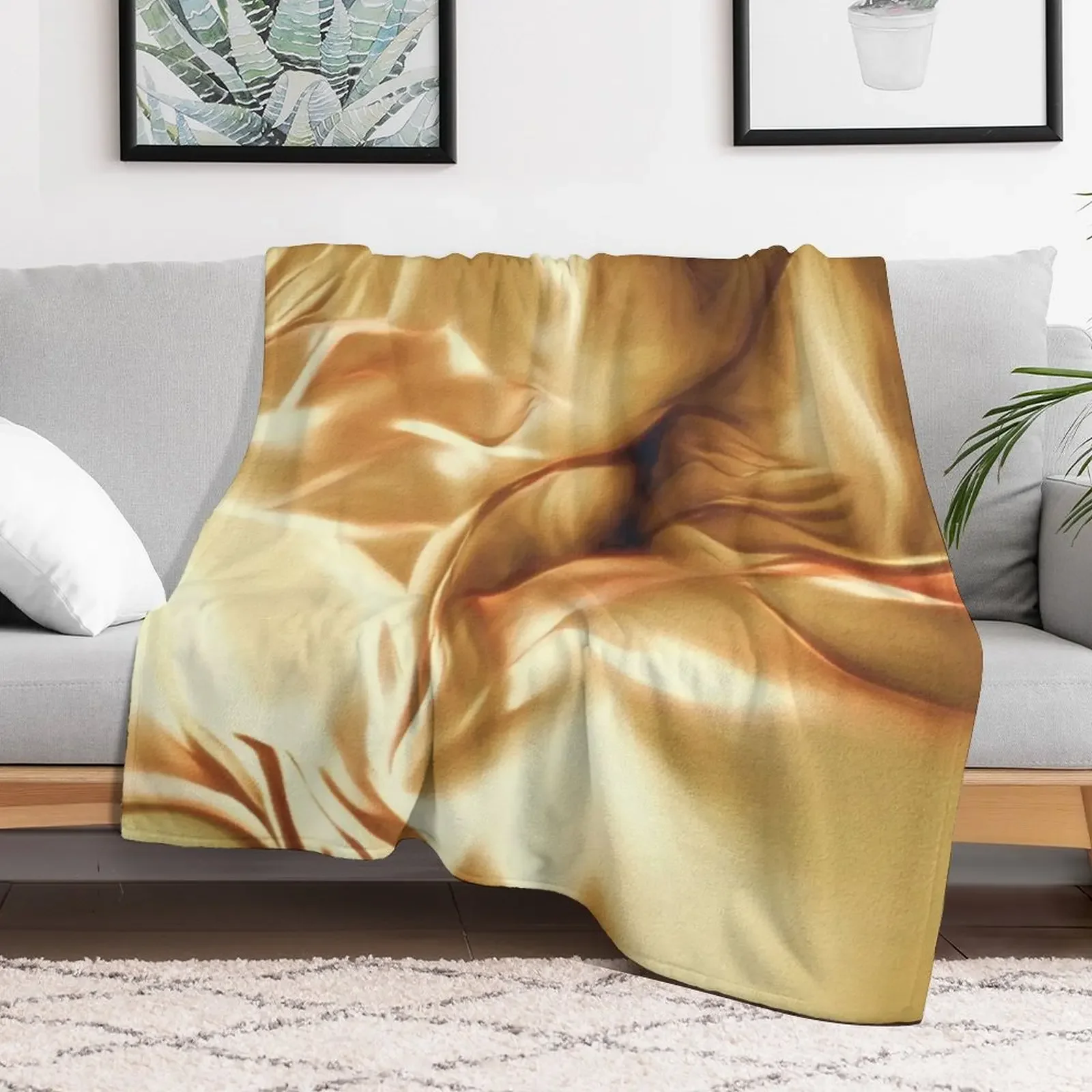 Pale Gold Silk Satin Fabric Series 6 Throw Blanket Baby Blankets For Sofas Luxury St Blankets