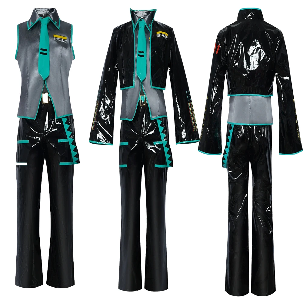 

JK Uniform Anime Mikuo Male Ver Cosplay Costume Green Color Full Set black jacket Role Play Suit Performance Stage Wear Disguise
