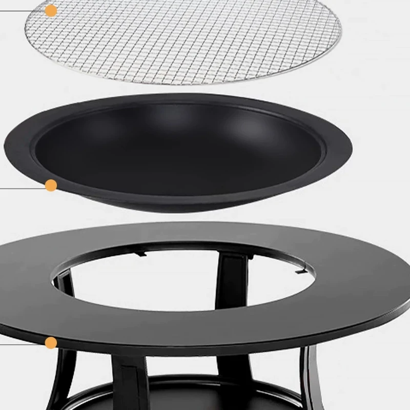 

Furnace making Household indoor roasting stove set utensils Full set Winter garden barbecue grill Heating table