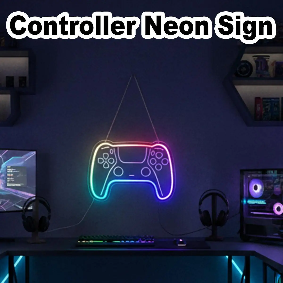 App&Remote Control Neon Sign Usb Light Multicolor Led Acrylic Hanging Sign Game Photo Backdrop Light Up Signs Bedroom Wall Art
