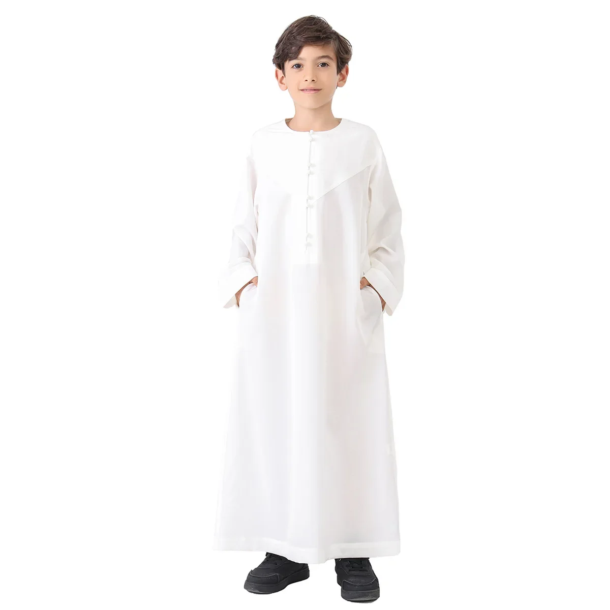 Children Robe Long Sleeve Teenager Muslim Clothing Boys Kaftan Islamic Middle East Arab Jubba Thobe Eid Djellaba Ramadan Abayas