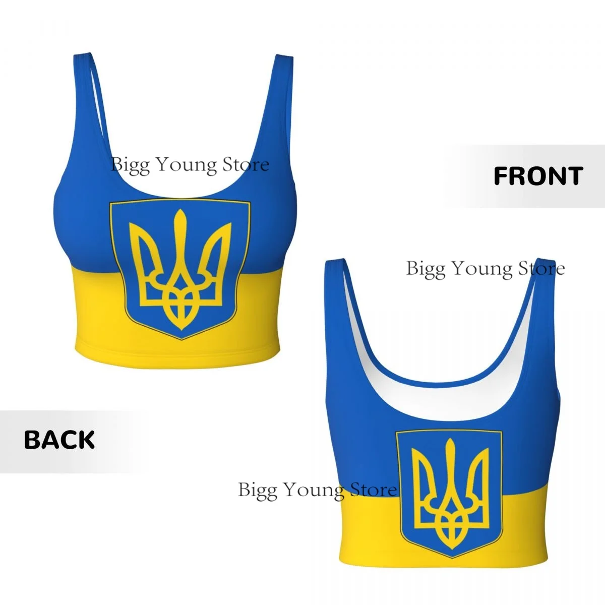 Yoga Vest Women Gym Sports Crop Tops Flag Of Ukraine (3) Streetwear Workout Breathable Tank Top Female
