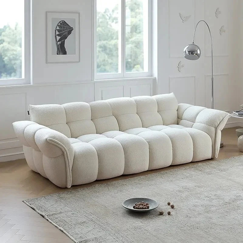 

x1Диван Кремовый стиль Современный минималистский дизайнерский лепесток Светлый французский прямой тканевый диван