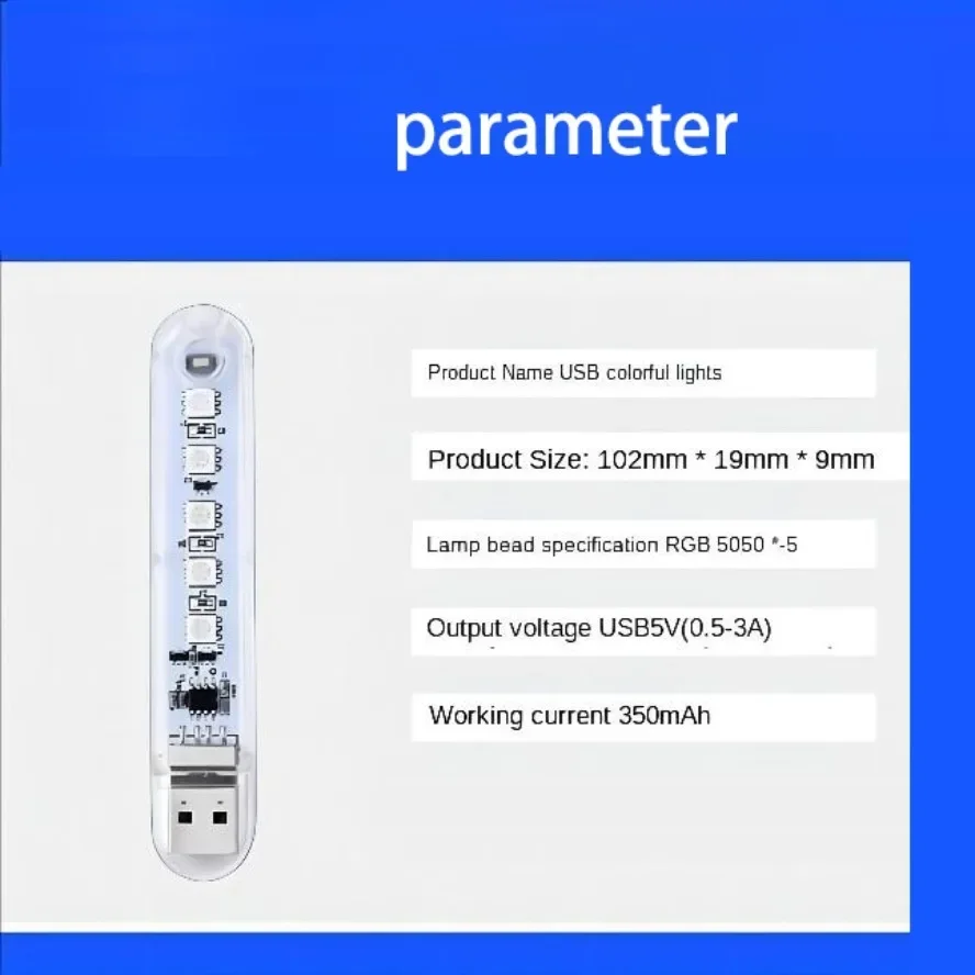 Colorful RGB USB LED Switch Night Light Dimmable COB LED Computer Mobile Power Charging Book Lamps Eye Protection Reading Light