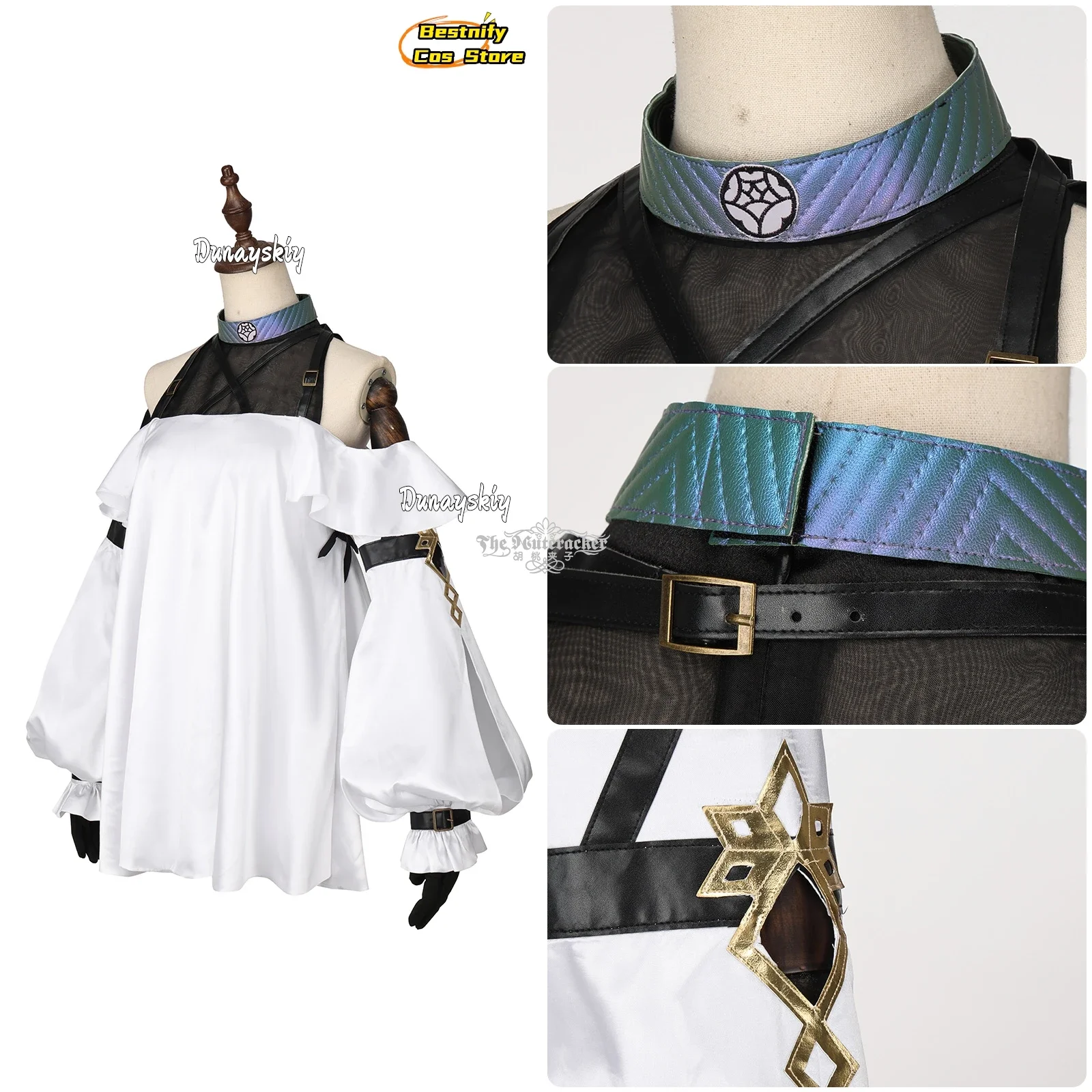 تأثيري أنيمي مصير/الطلب الكبير ميلوزين تأثيري حلي النساء الفتيات نفخة الأكمام لطيف لوليتا فستان ميلوزين لعب الأدوار شعر مستعار حذاء