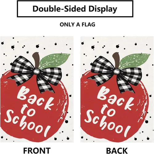 Back To School Garden Flag 12x18 Inch Double Sided Flags 12.5