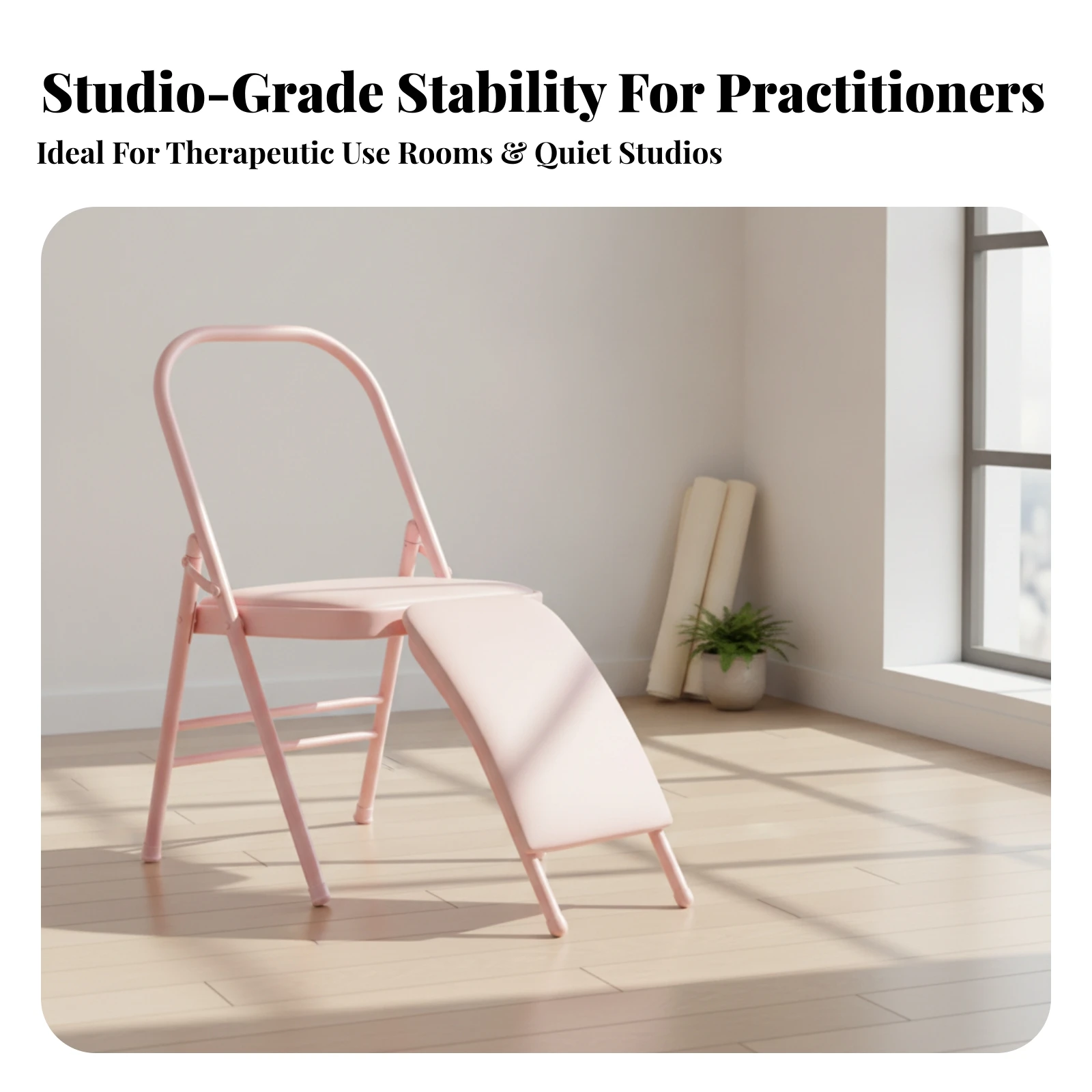 Folding Stretch Chair Heavy-Duty Stretch Chair with Front Support Panel Furniture Padded Portable for Yogis, Home Gym