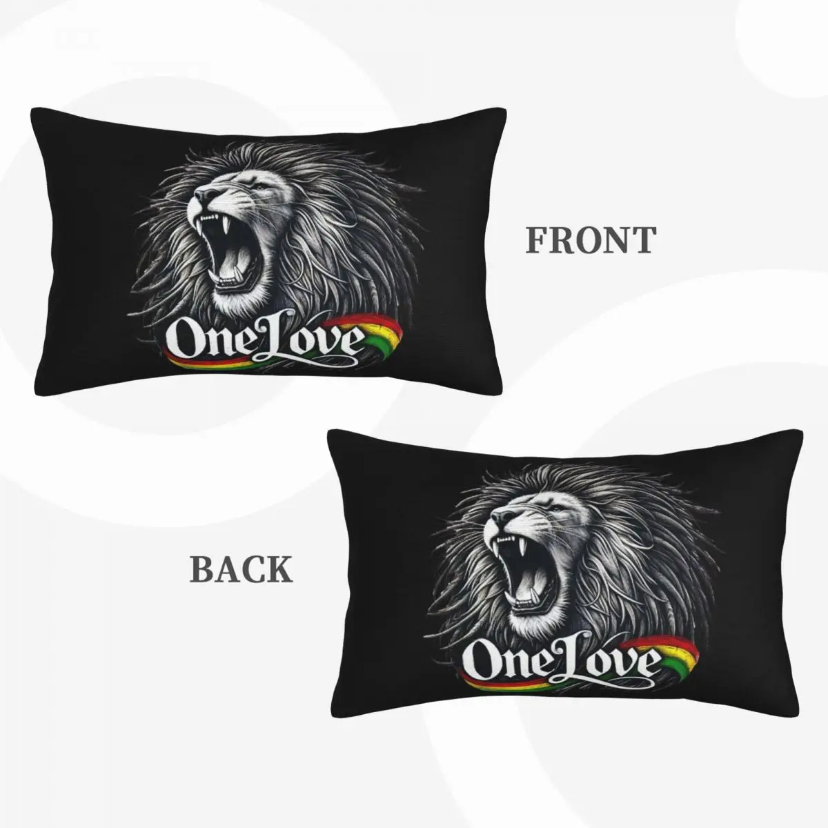 Rastafarian Amaiquina Reggae Rasta Lion Street Skullies Rectangle Pillowcase Cushion Cover Decorative Bedroom Bed Throw Pillow