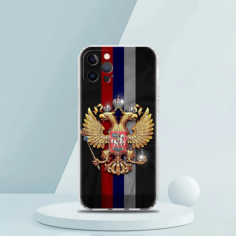 Russian Flag Case for iPhone 16 15 14 13 12 Pro Max Cover Transparent Soft for iPhone 11 Pro Max 7 8 Plus XS XR Shell Bags Capas