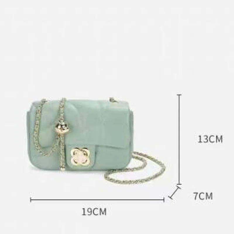 Women Shoulder Bag New Texture Solid Color Fashion Small Square Bag Chain Bag Niche Korean Style Leisure Versatile Crossbody Bag