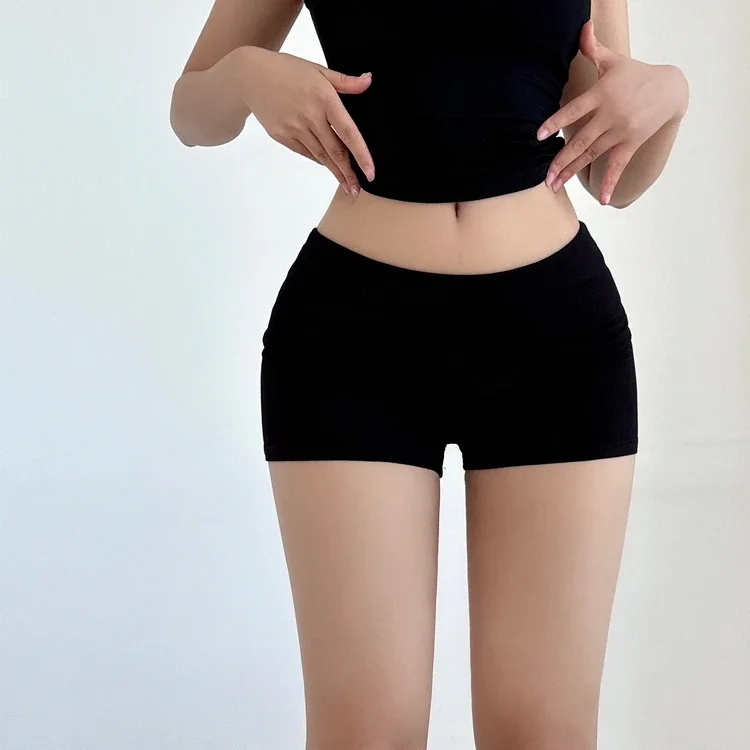 Pantalones cortos ajustados de doble capa para mujer, pantalones cortos personalizados para verano, pantalones cortos sexis para mujer, pantalones deportivos rosa