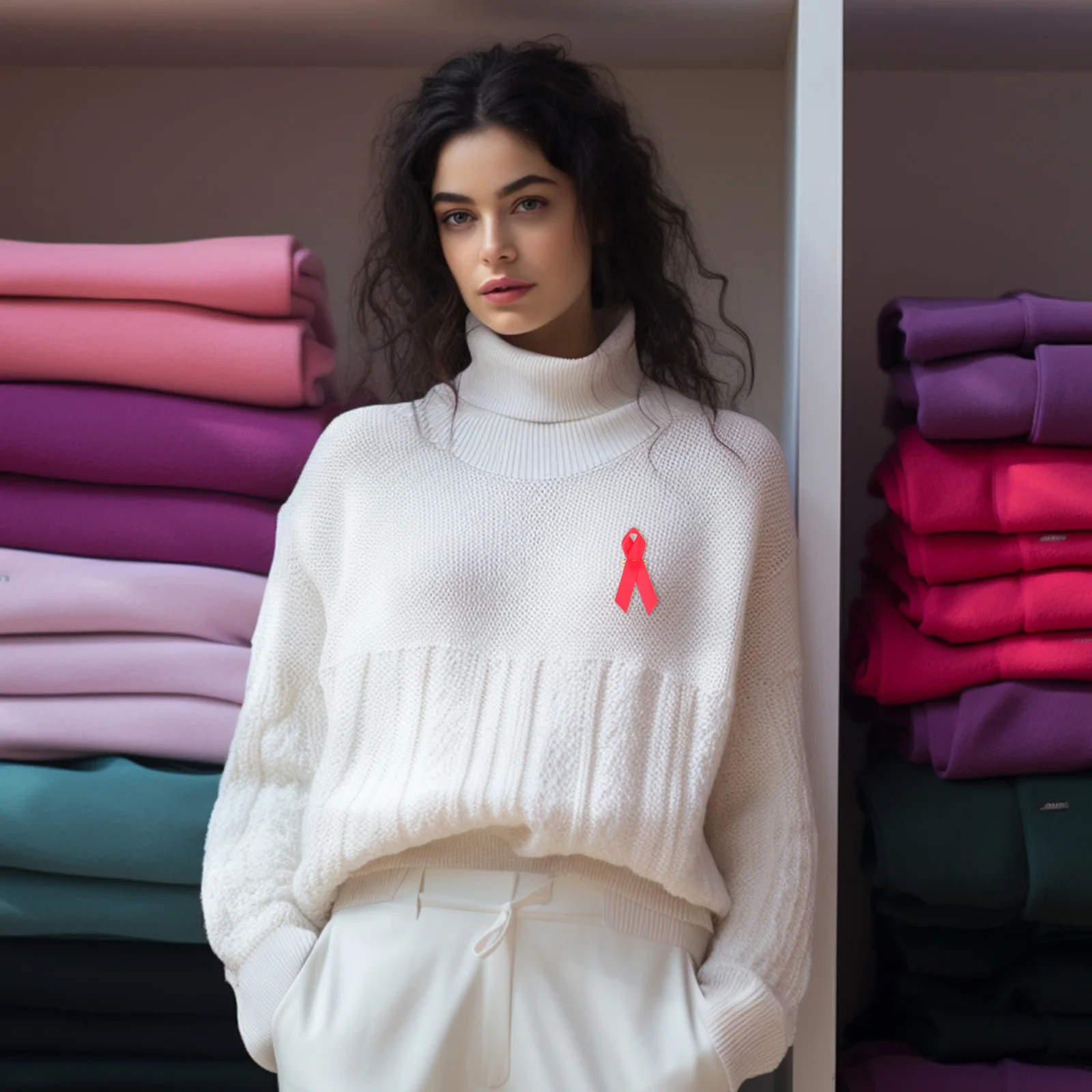 

50pcs Pin Red Ribbon Pin 16cmx1.3cm Reusable Fundraising AIDS Public Activity Accessories Awareness Accessories Sewing Supplies