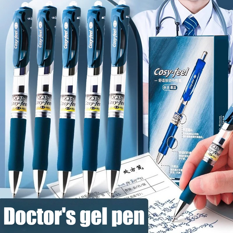 

3 шт., 0,5 мм, гелевая ручка для медсестры и врача, ручка для письма по рецепту, ручка для подписи, канцелярские принадлежности, офисные аксессуары, школьные принадлежности