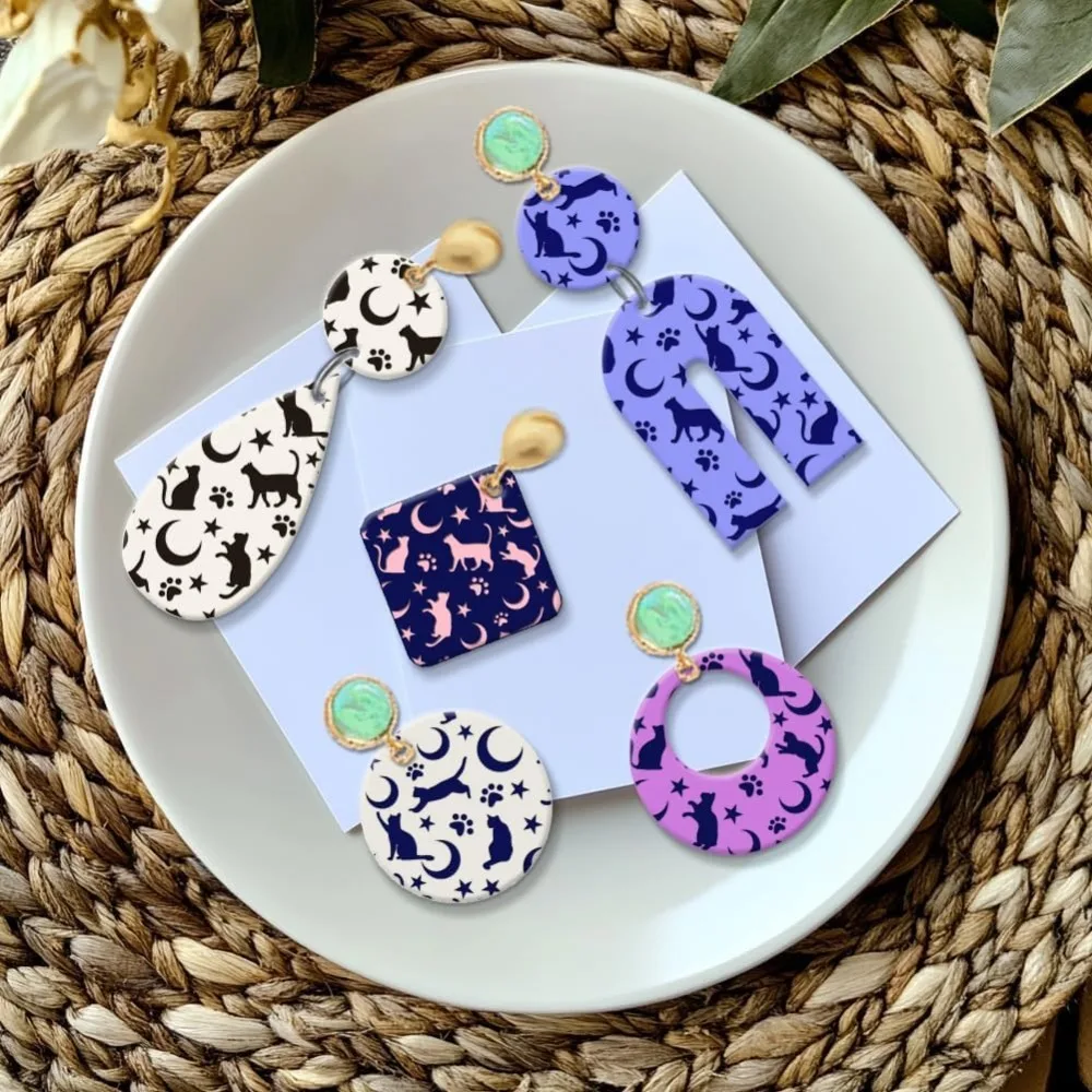 Cat Polymer Clay Texture Sheets Moon Stars Stamp Sheets Silicone Stamp Clay Texture Mat Texture Sheets - view 4