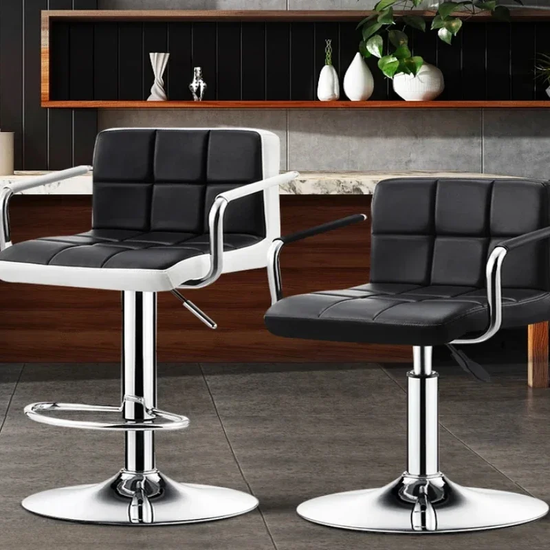 Modern Bar Stool Set Adjustable Swivel Bar Stools with Backrest Home Chair Furniture Bar Stool Set Stylish Functional