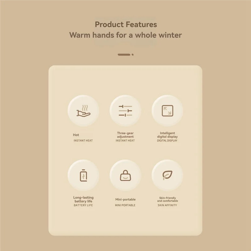 

BHTS-Mini Hand Warmer USB Hand Warmer Smart Hand Warmer Digital Hand Warmer Portable For Winter Outdoor Traveling B