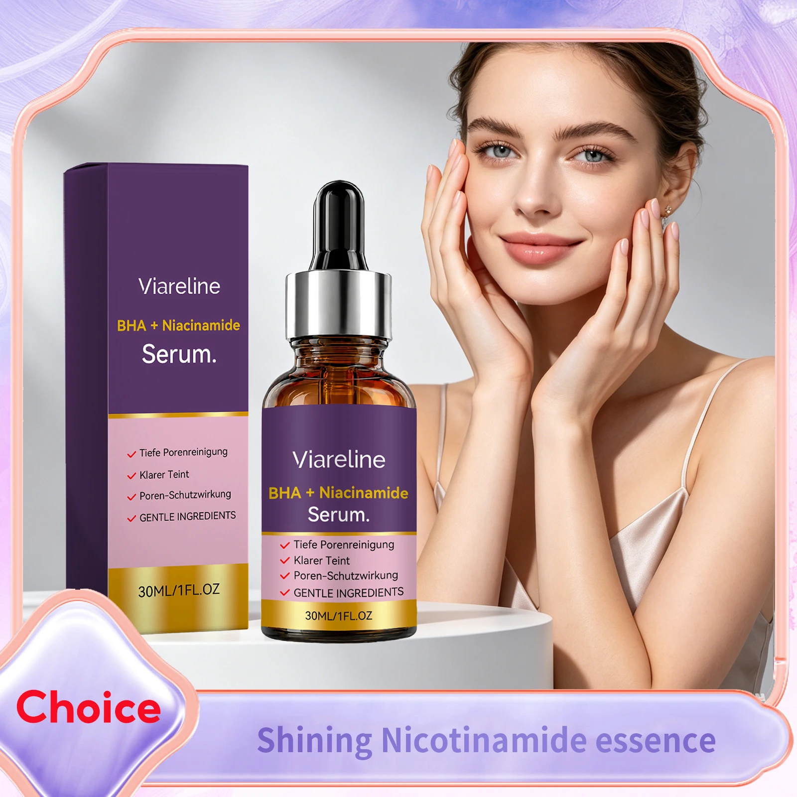 Salicylic Acid Niacinamide Serum Brightening Glowing Skin Remove Dark Spots Minimize Pores Acne Treatment Hydrating Face Essence
