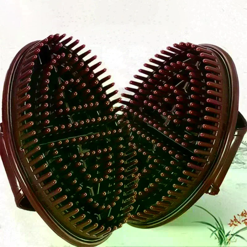 Set Of 2 Brown Massage Brushes For Body Meridian Weight Loss At Home Beauty Salon