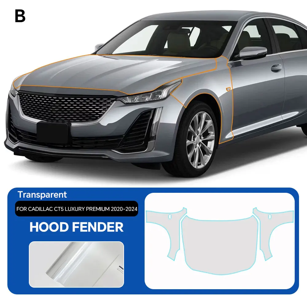 

For Cadillac CT5 Luxury Premium 2020-2024 Body Anti-Scratch Resistant Protection Clear Pre-cut PPF Kit TPU Paint Protection Film