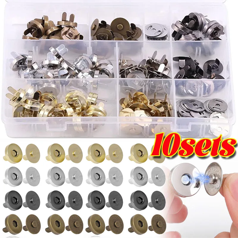 14-18MM Magnetic Snap Fasteners Clasps Buttons Thin Magnet Automatic Adsorption Handbag Purse Wallet Craft Bags Luggage Parts