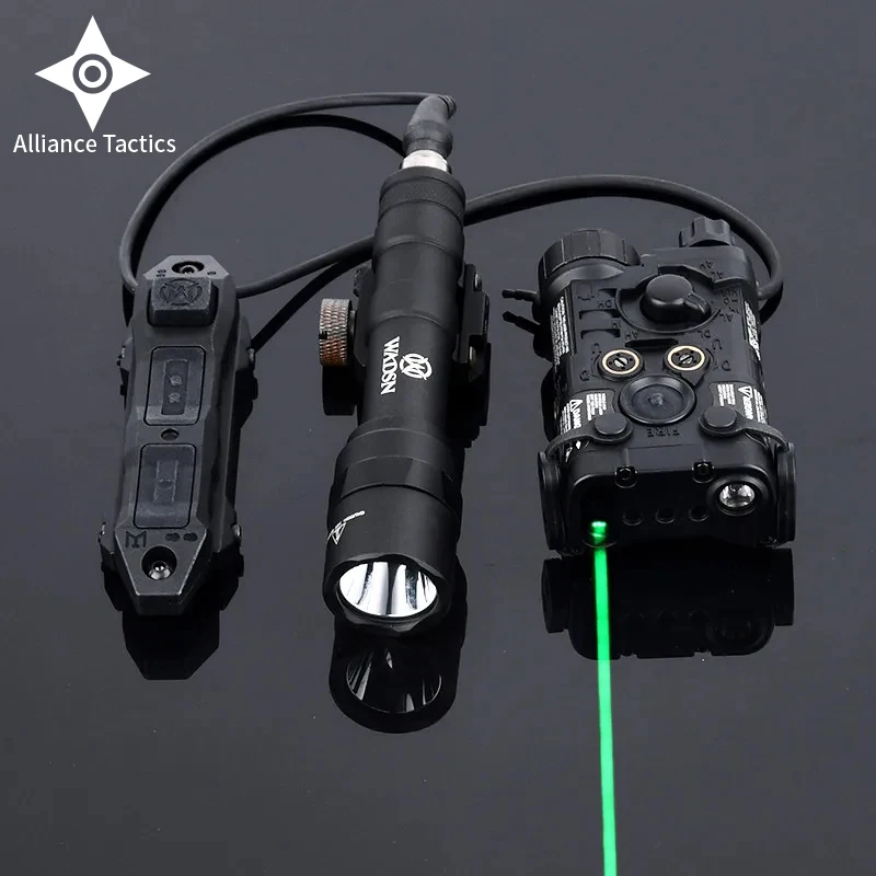 

WADSN NGAL Red Green Blue IR Laser Sight Tactical M600U M300A Flashlight White Light Dual Function Pressure Switch Fit 20mm Rail