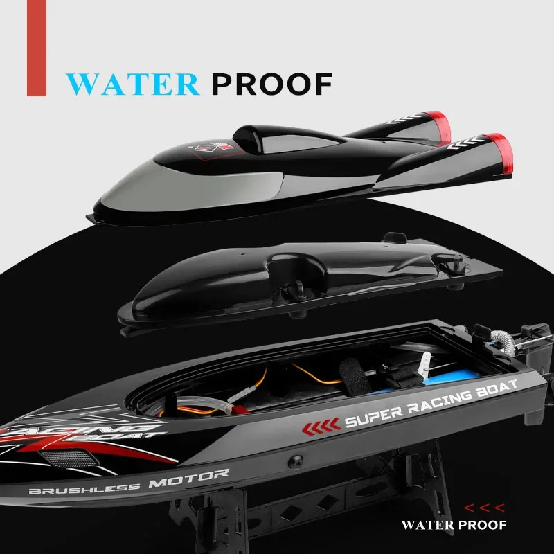 WL916 High Speed 55KM/H RC Racing Boat 2.4GHz Waterproof Remote Control Speedboat with Low Battery Alarm for Adults & Kids