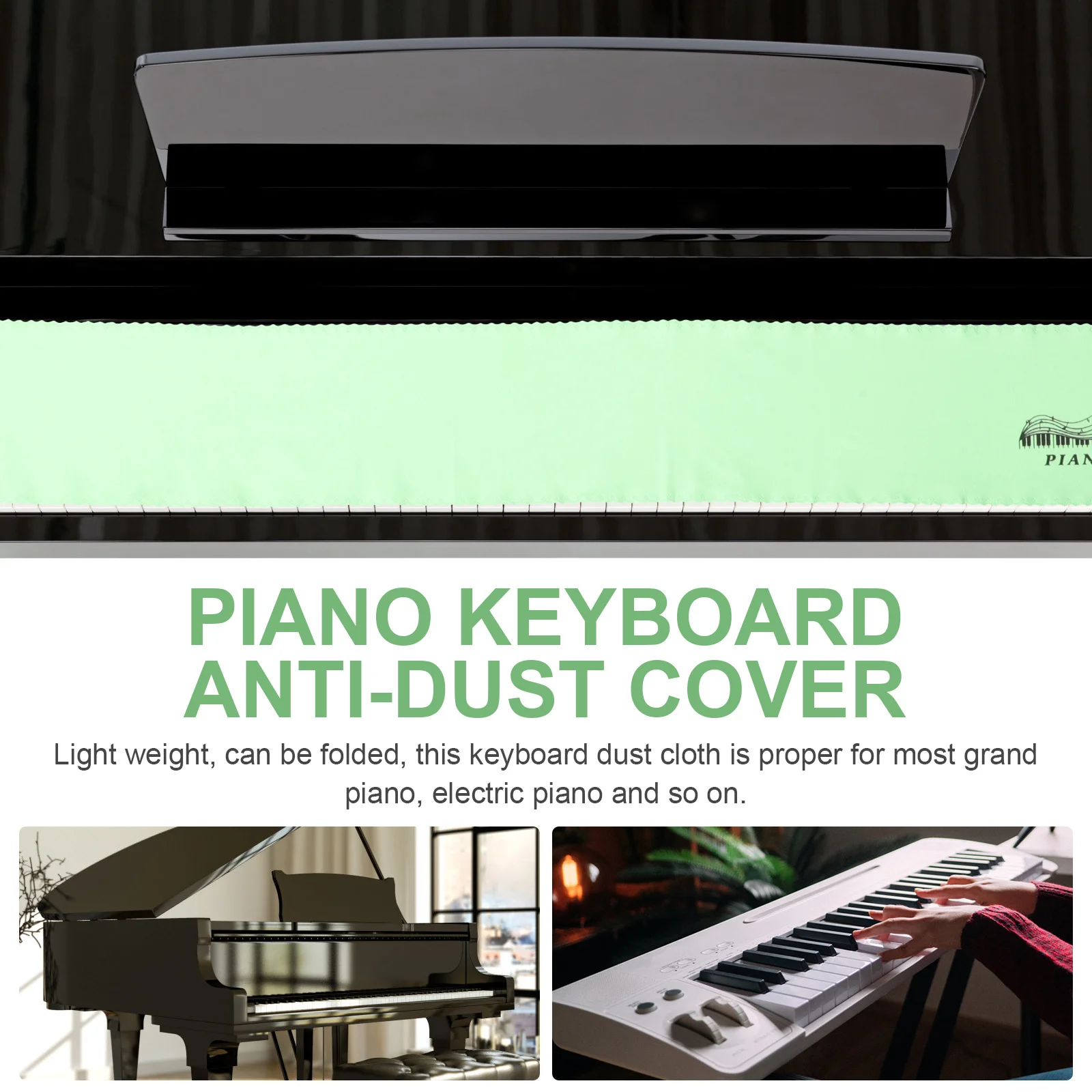 

Piano Keyboard Protector Polyester Cloth Scratch Moisture Oil Resistant Cover for Upright Keyboard