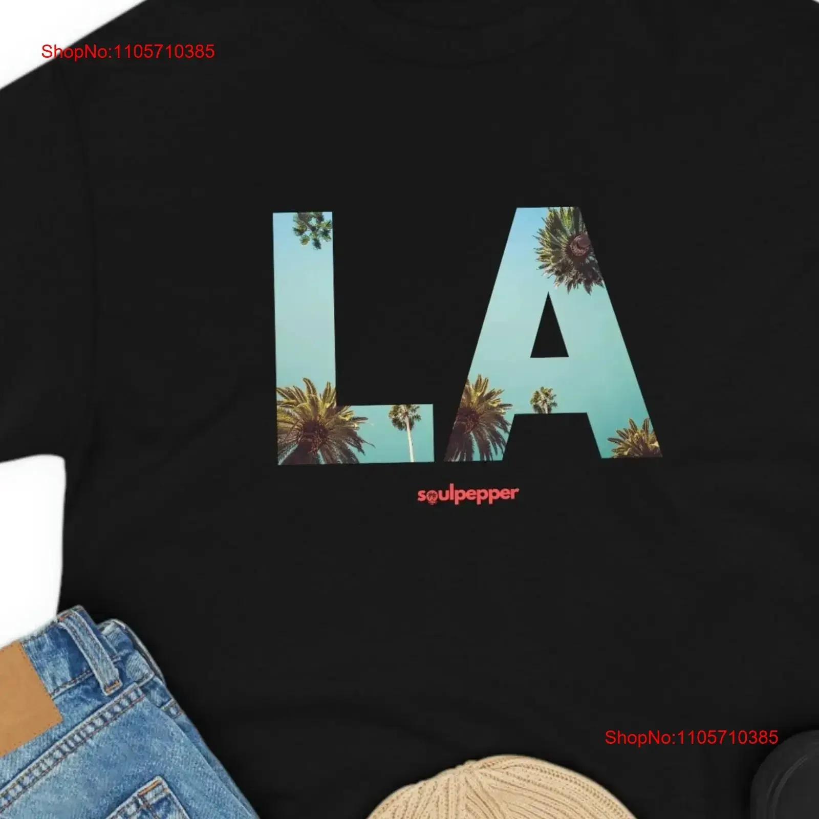 Los Angeles Cotton T Shirt LA gift palm trees tee on black vintage Washed Stretched Breathable Casual Stylish fashion