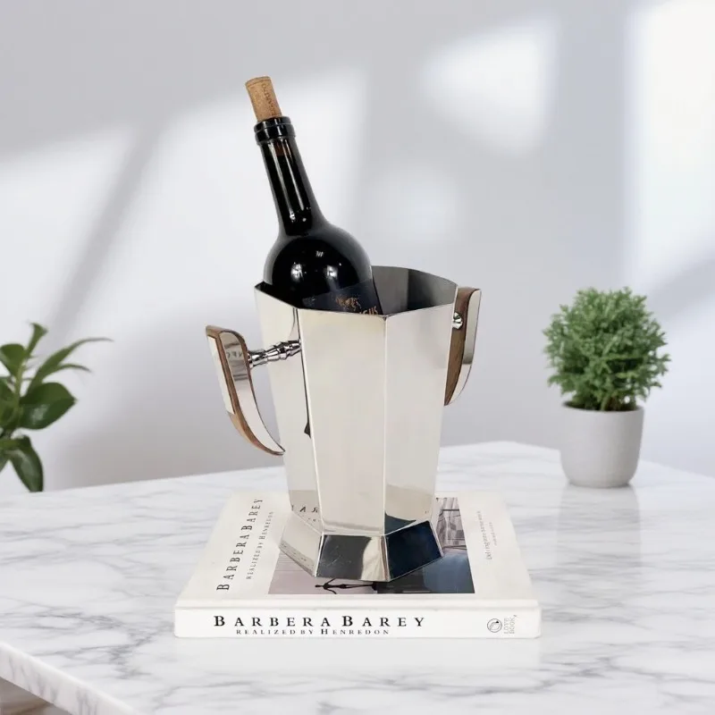 Modern Luxury Ice Bucket Nordic Minimalist Stainless Steel Champagne Bucket Dining Room Cooler Box Kitchen Dining Bar Barware