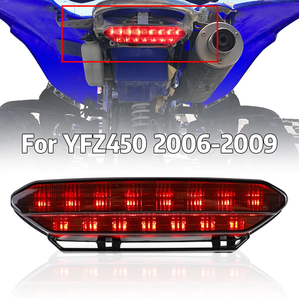 ATV LED tylne światło hamulca tylne światło dla Yamaha YFZ 450 2006 2007 2008 2009 wędzony przezroczysty obiektyw