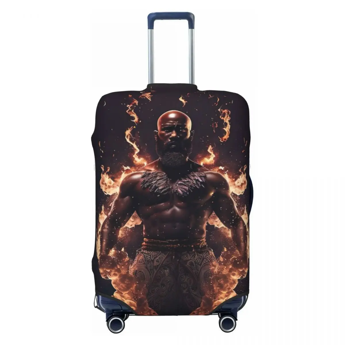 Housses de protection anti-poussière pour bagages, noir, élastique, étanche, valise, accessoires de voyage, imprimé Elemental God Of Fire, 18-32 pouces