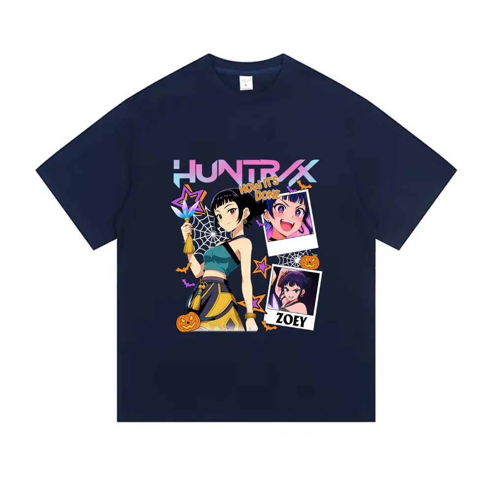 Kpop شيطان الصيادين زوي الجرافيك تي شيرت الذكور عيد الميلاد هالوين نمط الشارع الشهير الرجال المرأة عادية لينة القطن تي شيرت بلايز #2