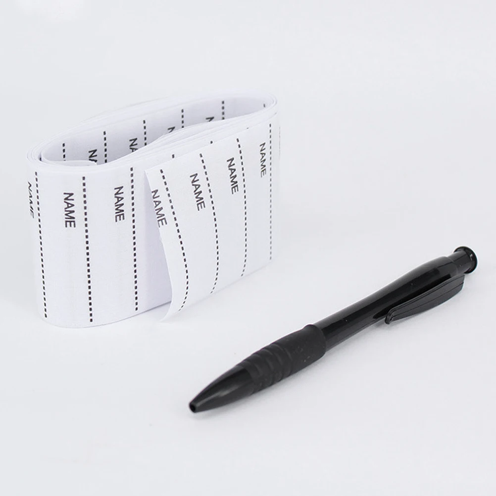 

Creative Clothes Name Stickers Writable Name Label Washable Cloth Label for Laundry School (200Pcs Stickers + 1PC Pen)