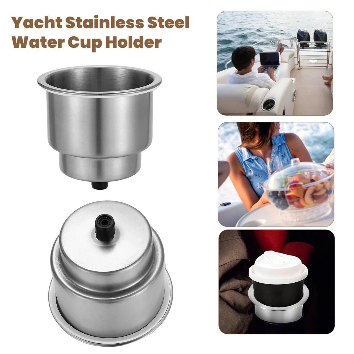 Держатель для напитков BVBV из нержавеющей стали, матовый со сливом, морская лодка, кемпер на колесах