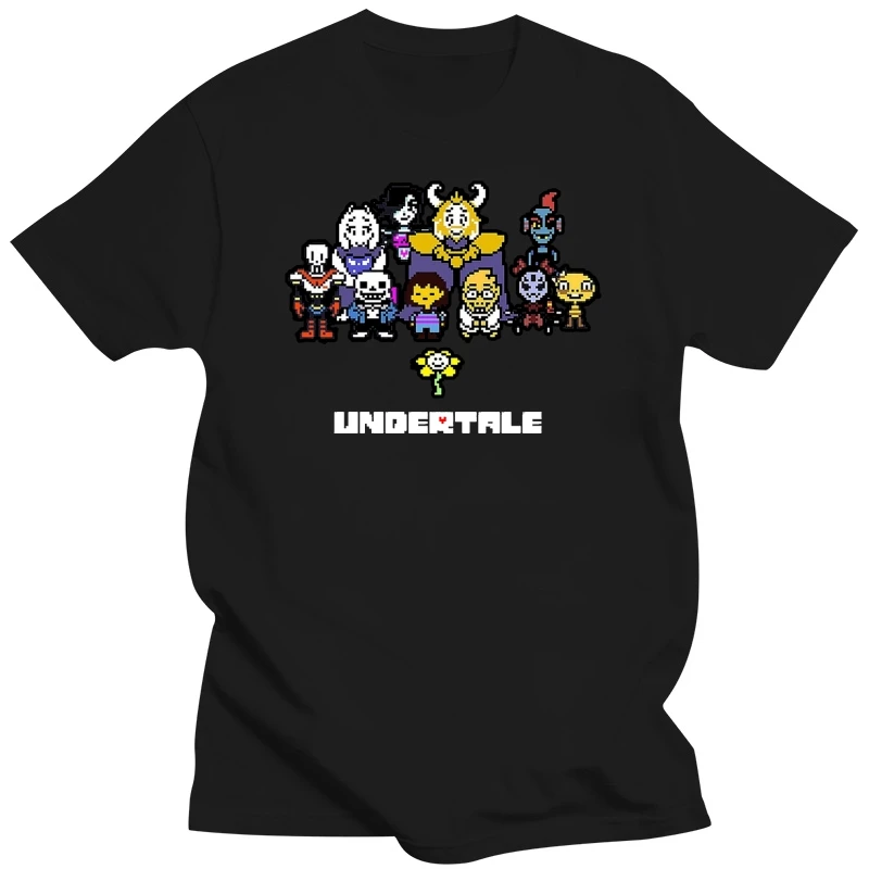 Men's Undertale T-Shirt Sans and Papyrus Mettaton Flowey Frisk Red Heart Novelty Crew Neck Tops Cotton Tee Shirt Summer T Shirt