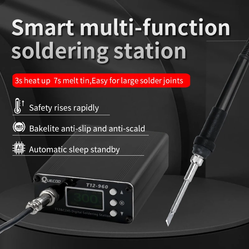 T12-960 Soldering Station Electronic Soldering iron 1.3inch TFT Digital display and 960 handle iron tip Portable soldering iron