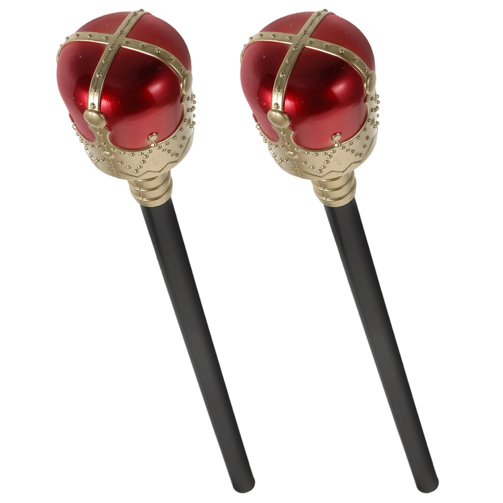 

2Pcs King Scepter Halloween Costume Prop Durable Plastic Magical Wand Roleplaying Accessory Costume Scepter