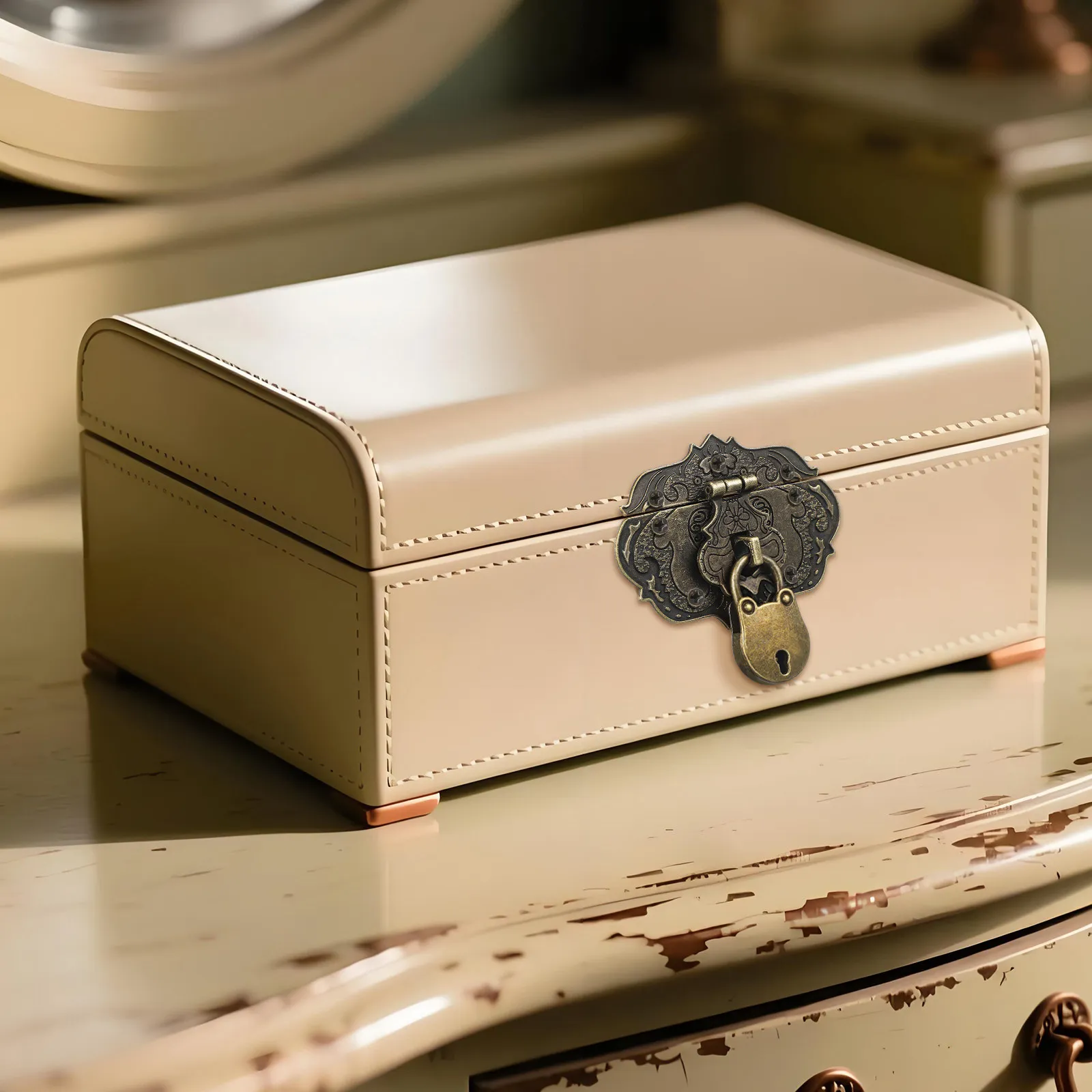 6Sets Vintage Lock Latch Bear Jewelry Box Hasp Decorative Closure Retro Style Wooden Box Clasp Hardware Organizer
