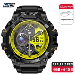 New LOKMAT Rugged 4G SIM Card Android Smartwatch Men, Amoled Round Screen NFC Dual Camera Video Call Wifi Fitness Sport Watches