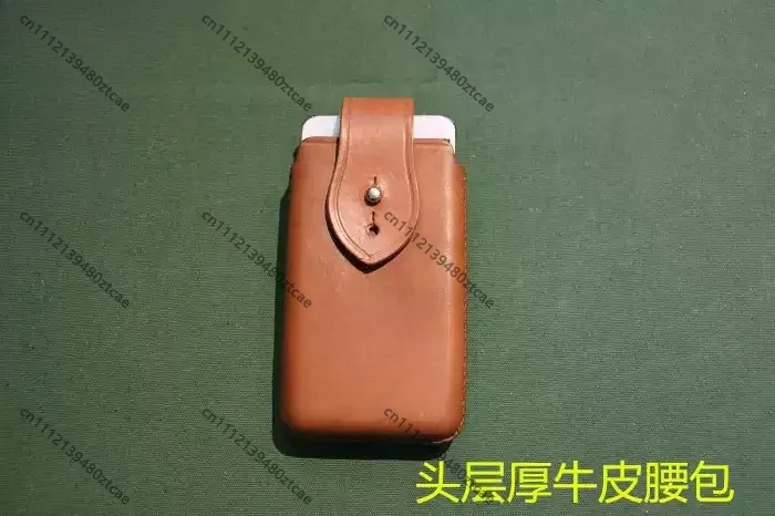 Handmade Top‑Grain Cowhide Waist Bag Multifunctional Pouch For 6‑Inch Phone Flask Storage Box E‑Cigarette Carry Cover