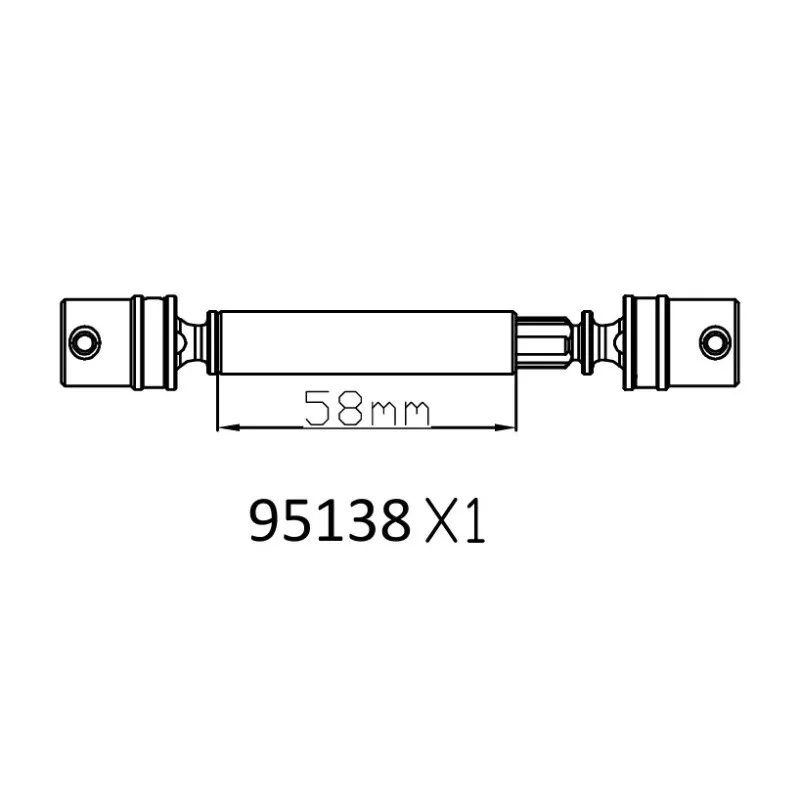 For CROSSRC EMO XL2 1/8 RC Rock Crawler 3rd Axle U-Joint Shaft 95138 Metal Direct Fit Replacement CS-91295138
