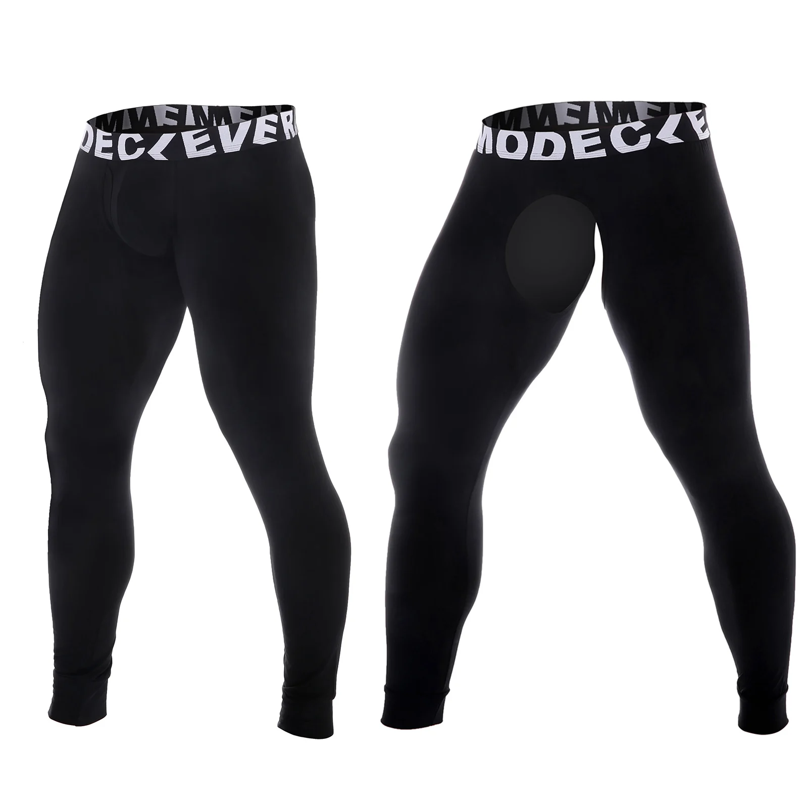 2 stuks heren winter thermische legging laagbouw elastische brede tailleband modale compressie workout broek ademende sportscholen broek