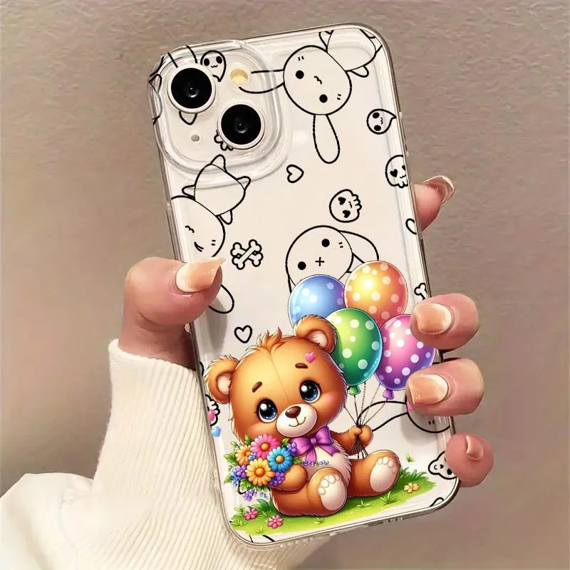 Cartoon Cute Animals For Apple iPhone 17 16e 16 15 14 13 12 11 Pro Max Plus Mini TPU Soft Transparent Phone Case
