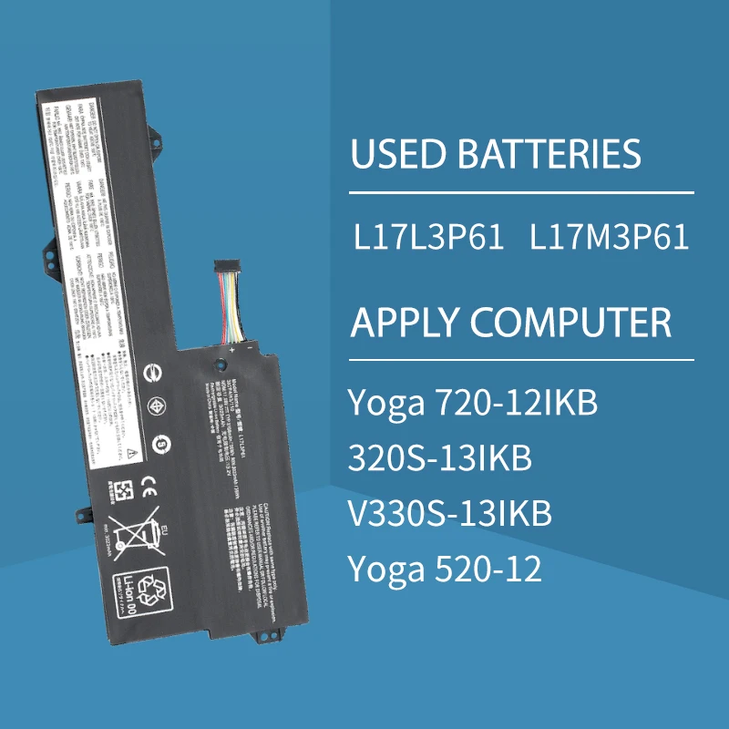 Somi-batterie l17l3p61 für lenovo, l17c3p61, l17m3p61, l17m3p61, lenovo ideapad 320s-13ikb (81ak) yoga 720-12ikb yoga 330-11igm