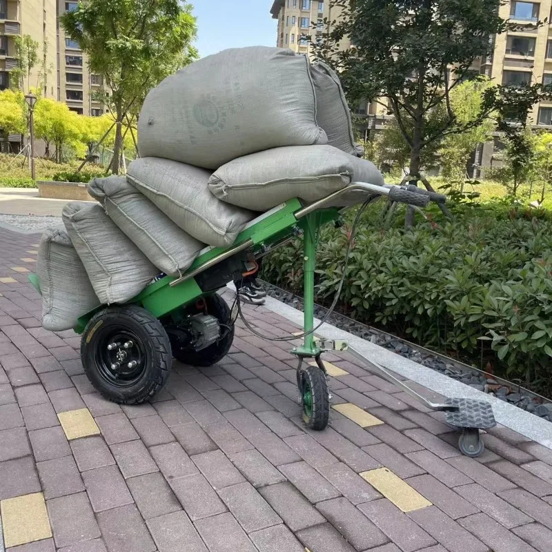 Construction site pulling goods electric flatbed truck electric three-wheeled four-wheeled trolley