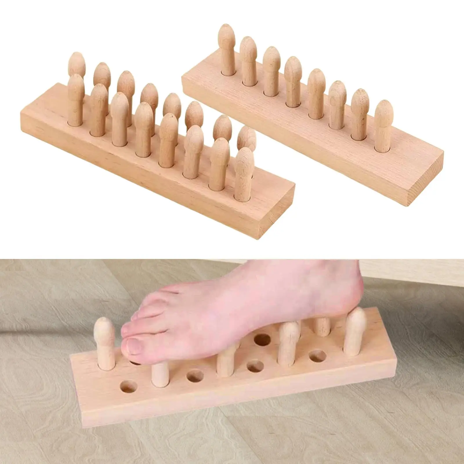 

Durable Wooden Foot Massage Board Compact Acupressure Tool for Senior Daily Spa and Relaxation