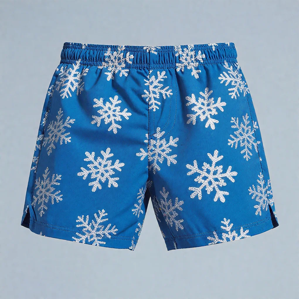 

Shorts Men Men's Hawaiian 3D Snowflake Pattern Beach Shorts Quick Dry Outdoor Casual Sports Shorts Fashion Men's Shorts