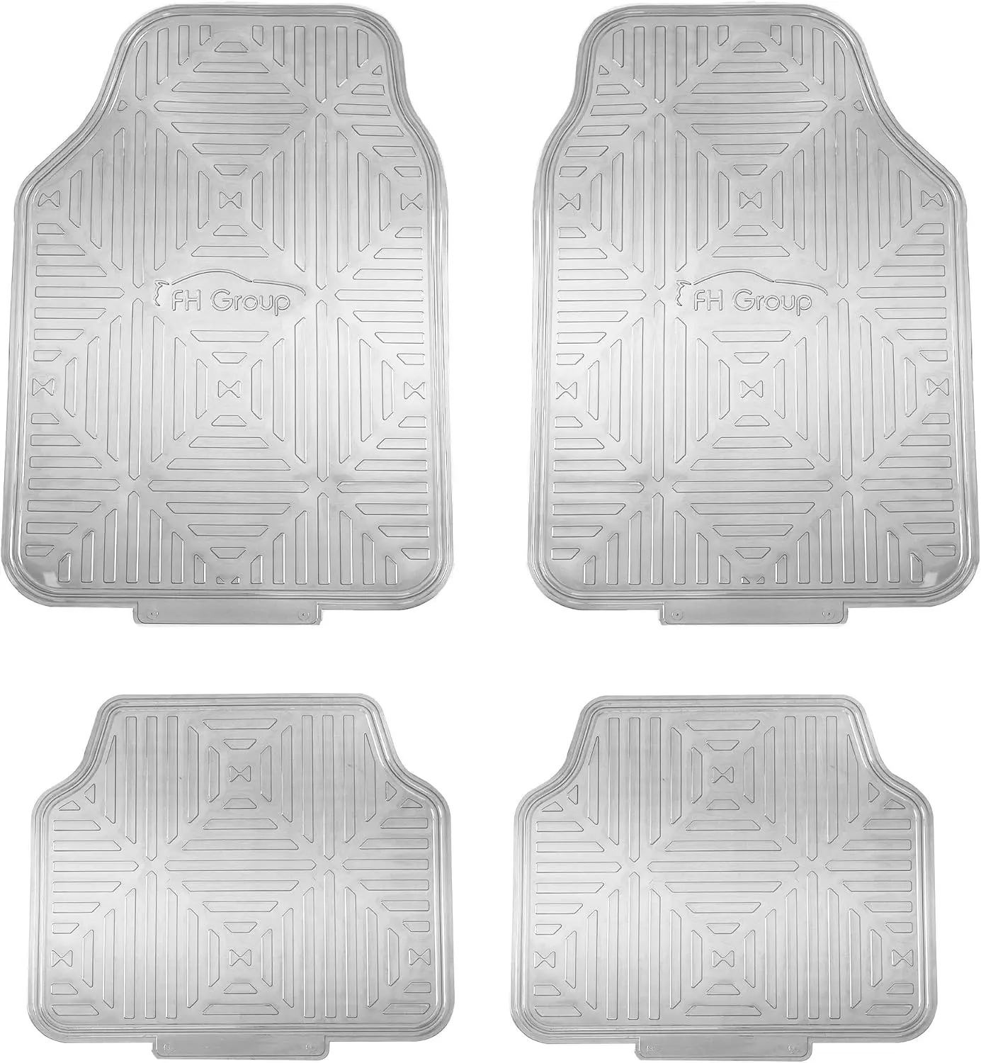 

Прочные металлические резиновые коврики для автомобилей, универсальный комплект, всепогодные, с возможностью обрезки, для седанов, внедорожников, грузовиков, серебристые